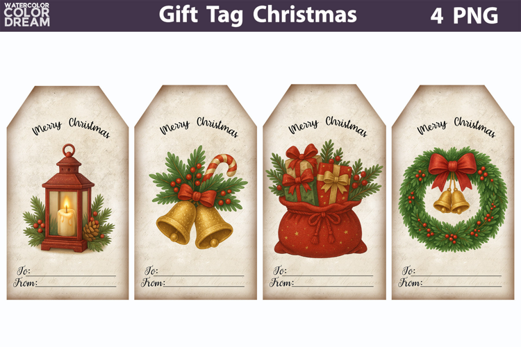 Christmas Gift Tags | Junk Journal Card