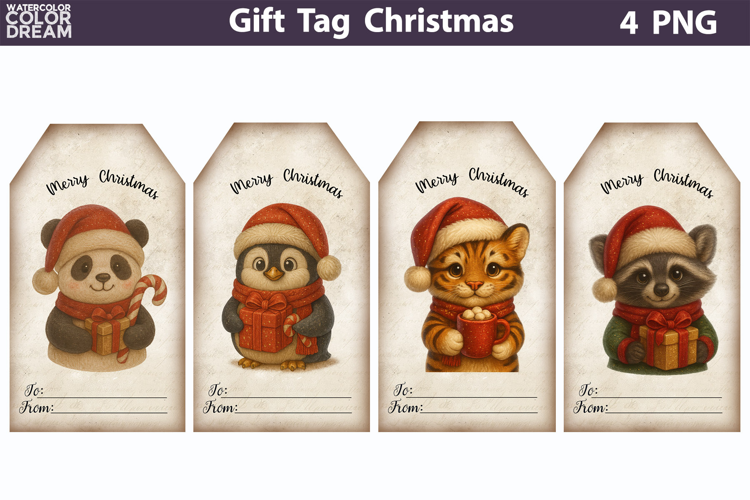 Christmas Gift Tags | Junk Journal Card