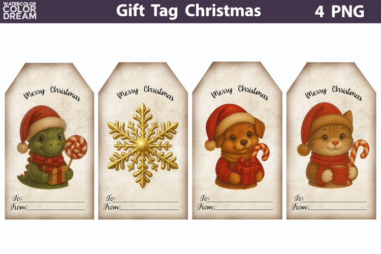 Christmas Gift Tags | Junk Journal Card