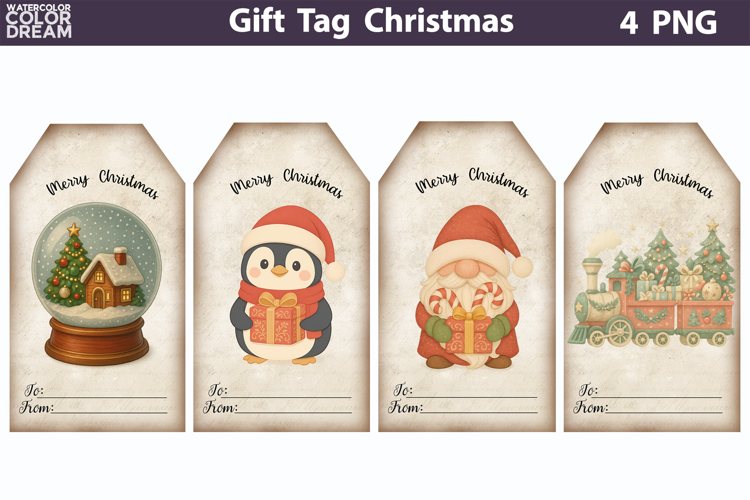 Christmas Gift Tags | Junk Journal Card