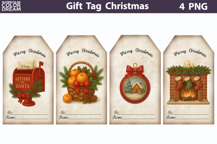 Christmas Gift Tags | Junk Journal Card