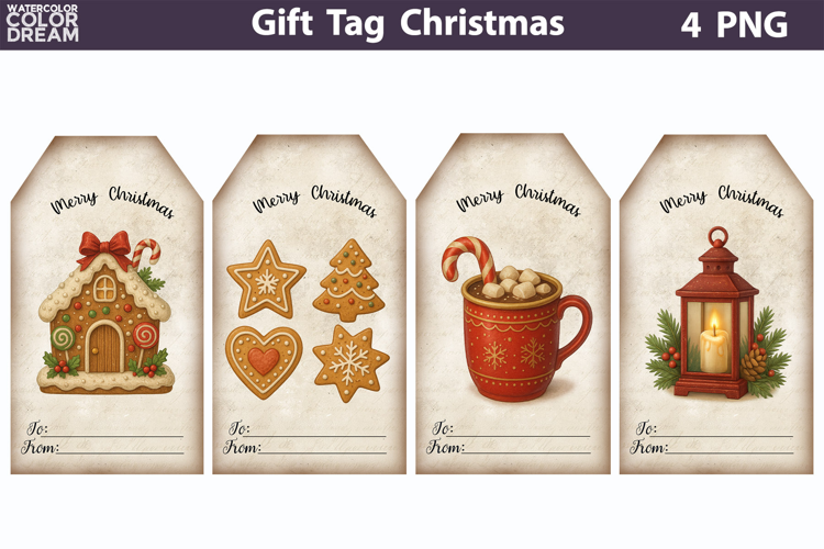 Christma Gift Tags | Gingerbread Junk Journal Card
