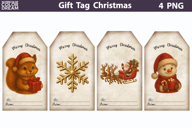 Christmas Gift Tags | Junk Journal Card