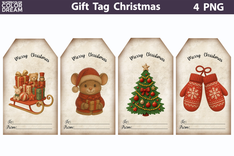 Christmas Gift Tags | Junk Journal Card