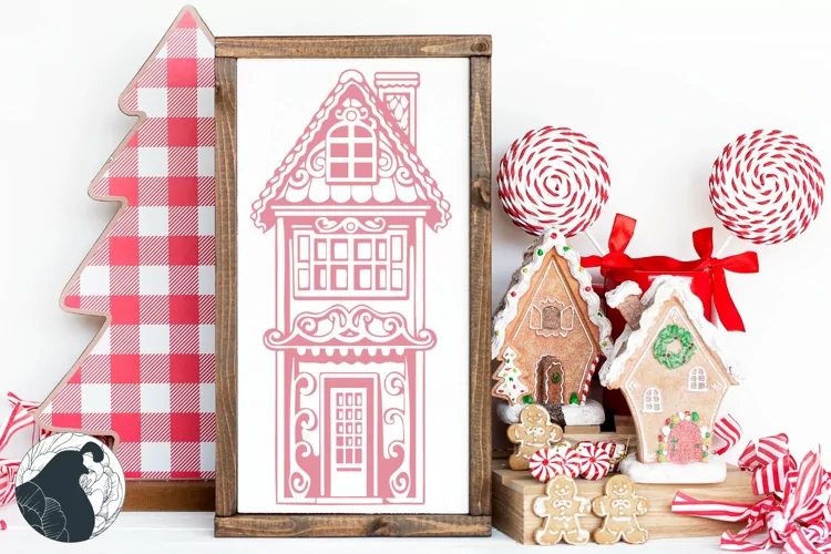 Gingerbread House SVG, Christmas SVG, Holiday Sign PNG