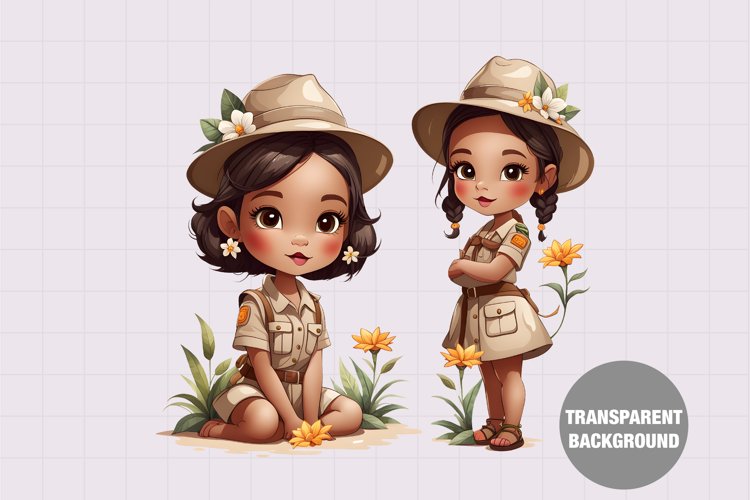 Safari Vintage girl clipart