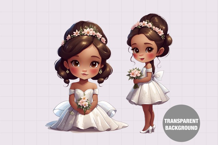 Watercolor bride clipart, Vintage girl clipart
