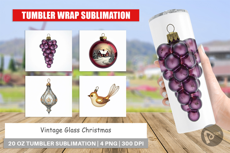 Glass Christmas Ornaments Tumbler
