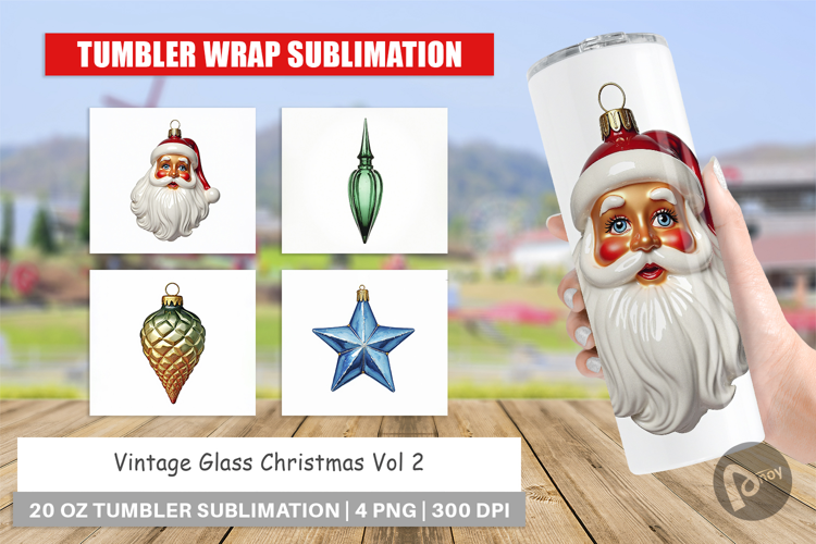 Glass Christmas Ornaments Tumbler