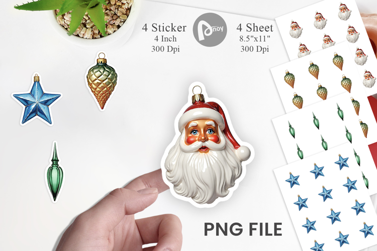 Glass Christmas Ornaments Sticker