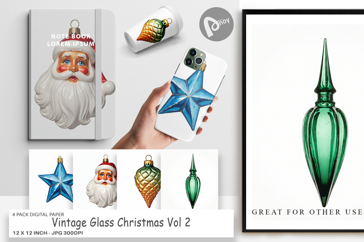 Glass Ornaments Digital Paper
