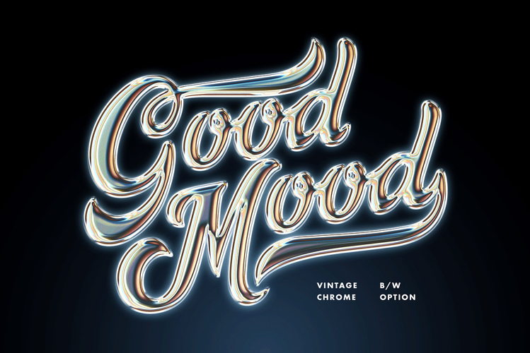Vintage Gleam Chrome Text Effect example image 1