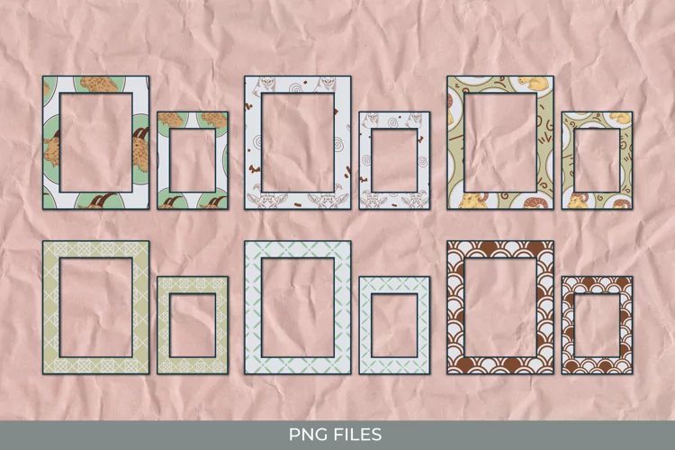 Vintage Goat Seamless Pattern Frames