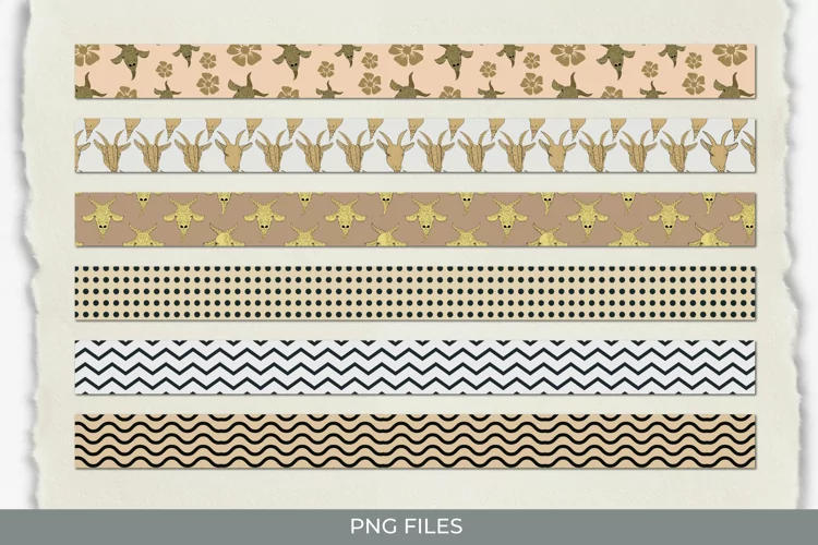 Vintage Goat Seamless Pattern Strips