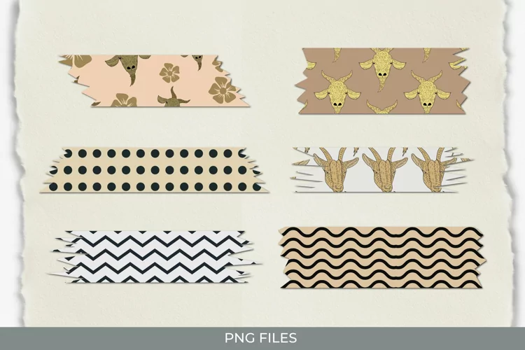 Vintage Goat Seamless Pattern Tape
