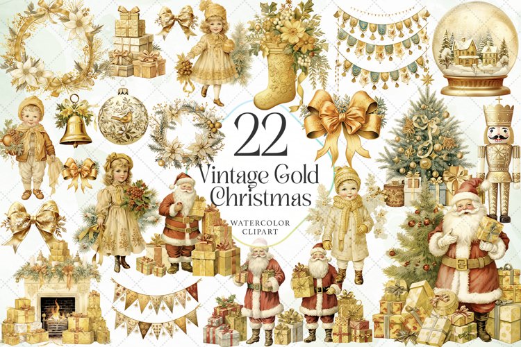 Gold Christmas Ornament Clipart Image 18