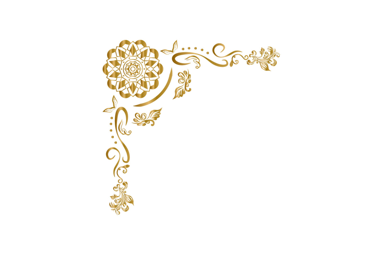 Vintage gold corner ornament decorative element vector eps