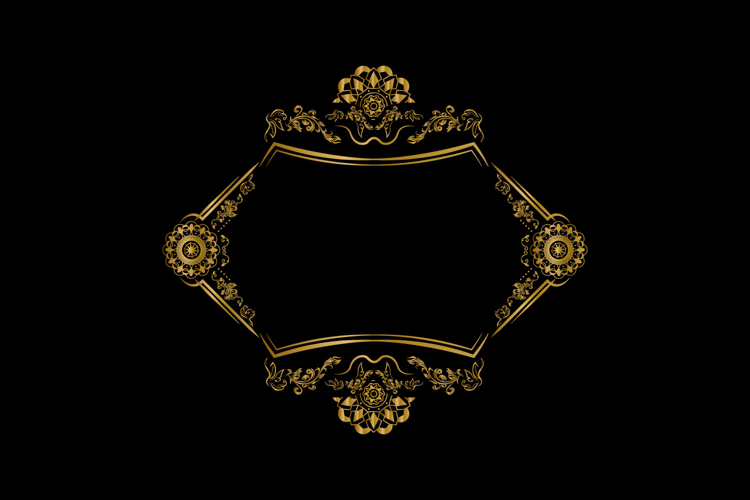 Vintage gold floral ornament decorative element concept eps