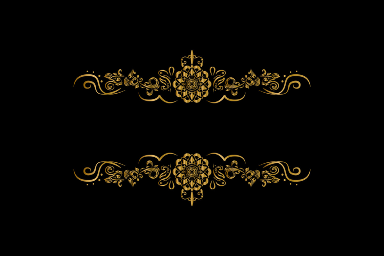Vintage gold floral ornament decorative element design eps