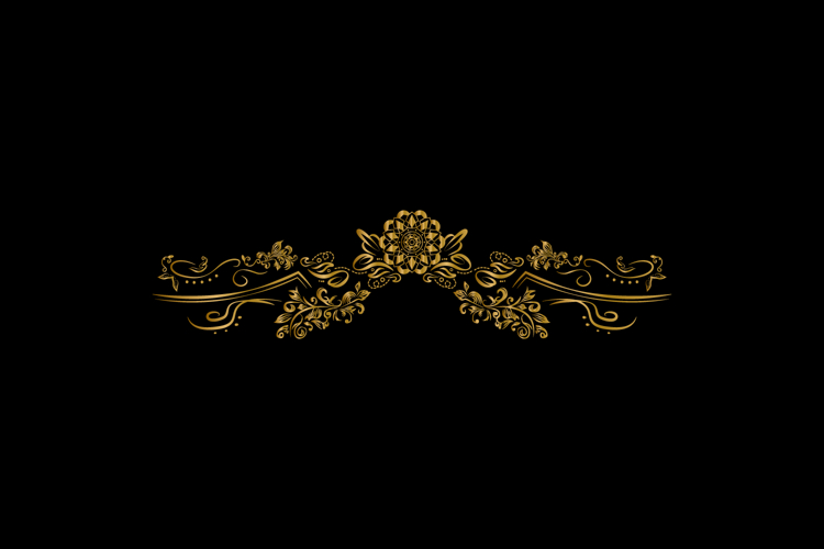 Vintage gold floral ornament decorative element graphic eps