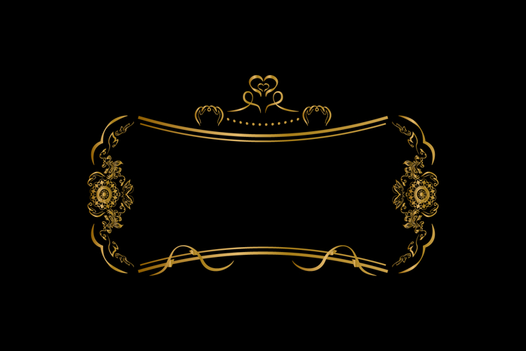 Vintage gold frame ornament decorative element isolated eps