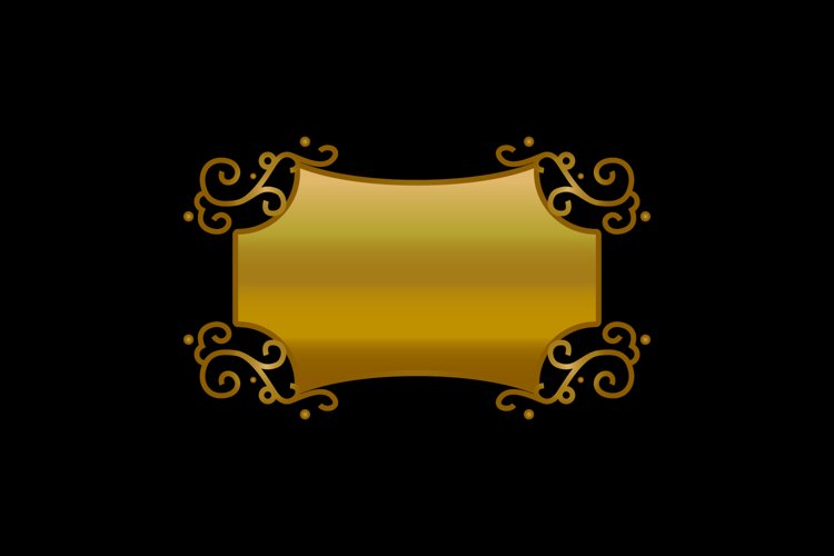 Vintage golden frame floral ornament design decor