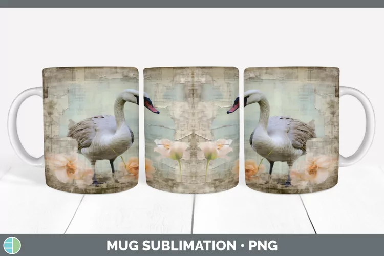 Vintage Goose Mug Wrap | Sublimation Coffee Cup Designs