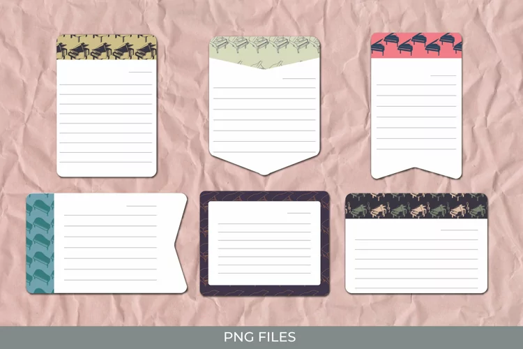 Vintage Grand Piano Seamless Pattern Shaped Journaling Area