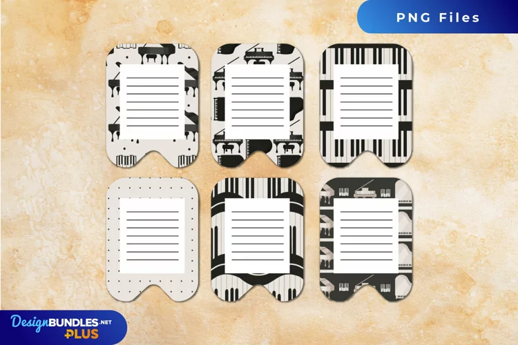 Vintage Grand Piano Seamless Pattern Shaped Journaling Area