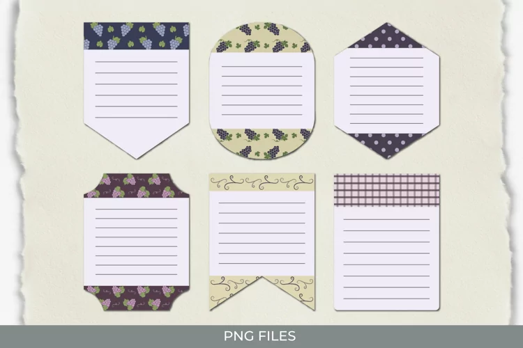 Vintage Grape Seamless Pattern Shaped Journaling Area
