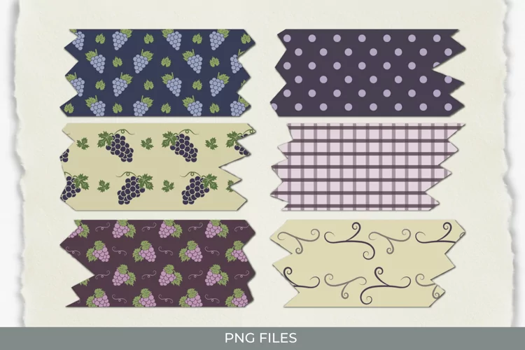 Vintage Grape Seamless Pattern Tape