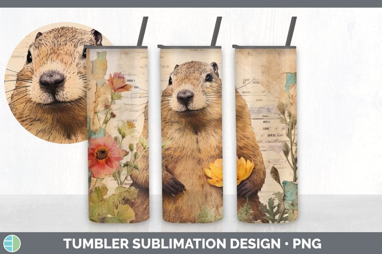 Vintage Groundhog Tumbler | Sublimation 20 oz Skinny Tumbler