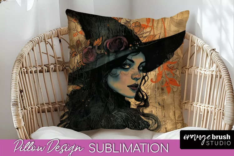 Vintage Halloween Pillow Sublimation, Spooky Pillow Cover