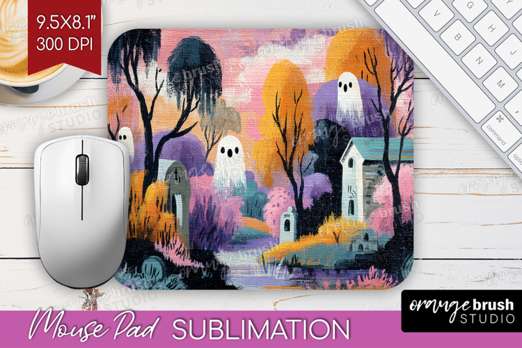 Retro Halloween Mouse Pad Sublimation - Vintage Mousepad PNG