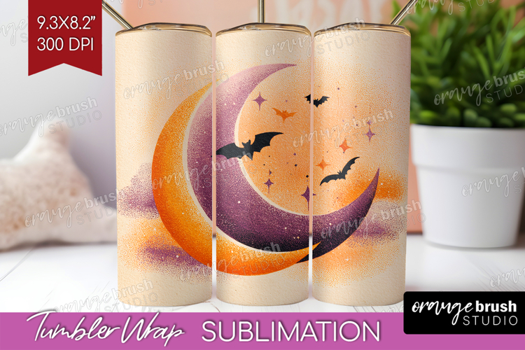 Retro Halloween Tumbler Wrap - Vintage Tumbler PNG