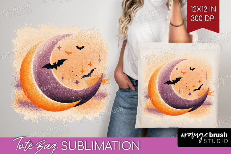 Retro Halloween Tote Bag - Vintage Tote Bag PNG Sublimation