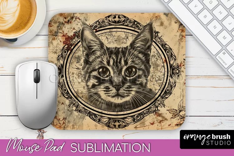 Vintage Halloween Mouse Pad Sublimation - Spooky Halloween