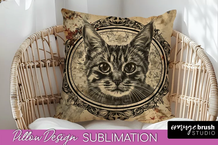 Vintage Halloween Pillow Sublimation, Spooky Pillow Cover