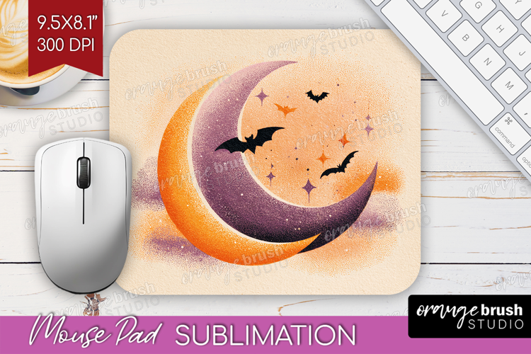 Retro Halloween Mouse Pad Sublimation - Vintage Mousepad PNG
