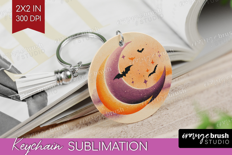 Retro Halloween Keychain PNG - Vintage Keychain Sublimation