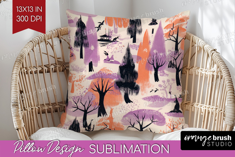 Retro Halloween Pillow Sublimation - Vintage Pillow Cover