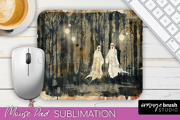 Vintage Halloween Mouse Pad Sublimation - Spooky Halloween