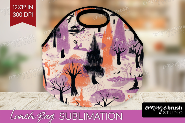 Retro Halloween Lunch Bag - Vintage Lunch Bug PNG