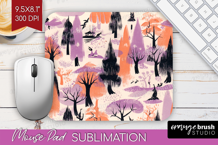 Retro Halloween Mouse Pad Sublimation - Vintage Mousepad PNG