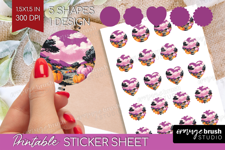 Retro Halloween Round Sticker - Vintage Printable Sticker