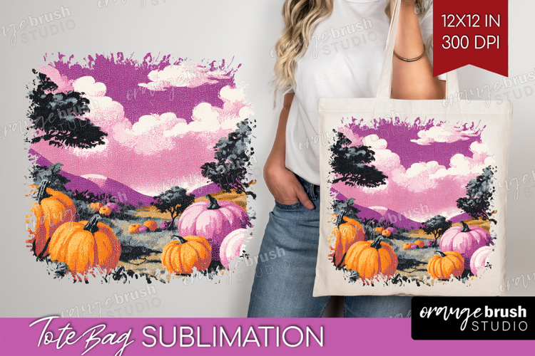 Retro Halloween Tote Bag - Vintage Tote Bag PNG Sublimation