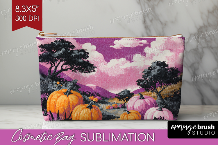 Retro Halloween Cosmetic Bag - Vintage Makeup Bag PNG