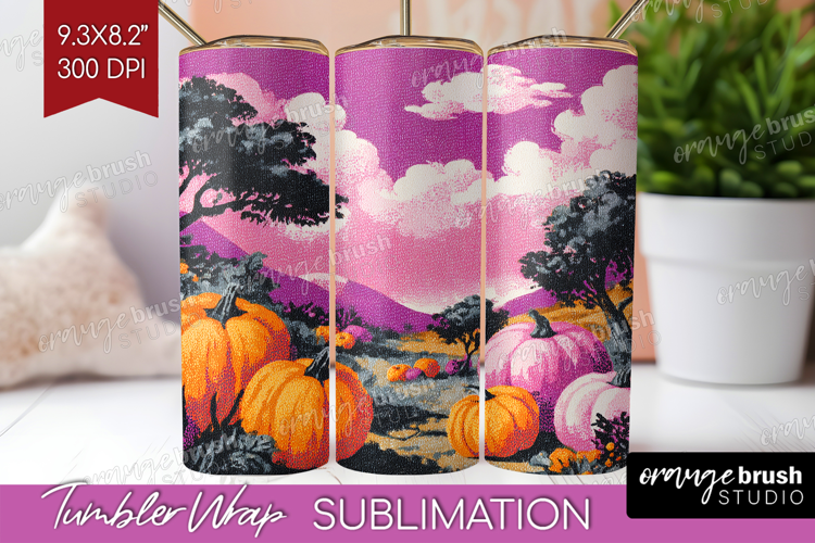 Retro Halloween Tumbler Wrap - Vintage Tumbler PNG