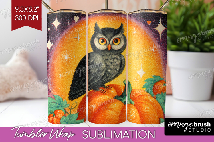 Retro Halloween Tumbler Wrap - Vintage Tumbler PNG