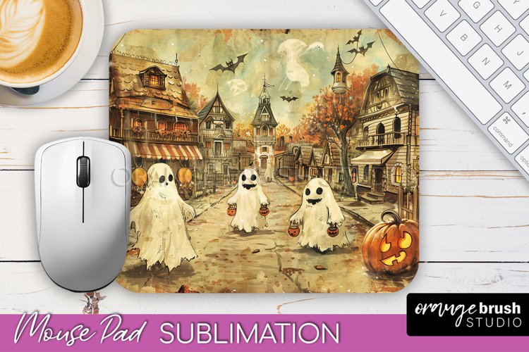 Vintage Halloween Mouse Pad Sublimation - Spooky Halloween